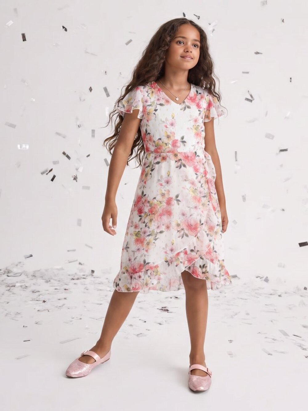 Speechless Kids Floral Ruffle Dress